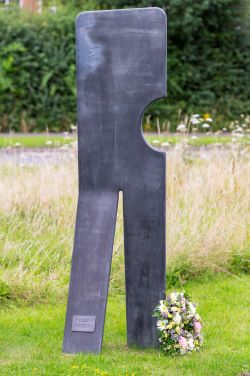 Steel figure at Markham Vale mining memorial