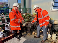 Councillor Renwick and Craig Crapper at the reuse shop