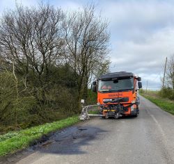 Jetpatcher fixing a pothole