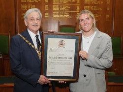 Millie Bright with Civic Chair Cllr Tony Kemp