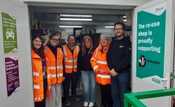 A group of people at the re-use shop