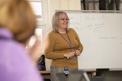 Woman teaching in a classroom