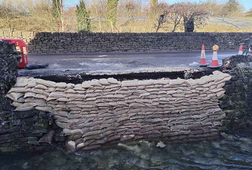 The temporary repairs at the Brough retaining wall